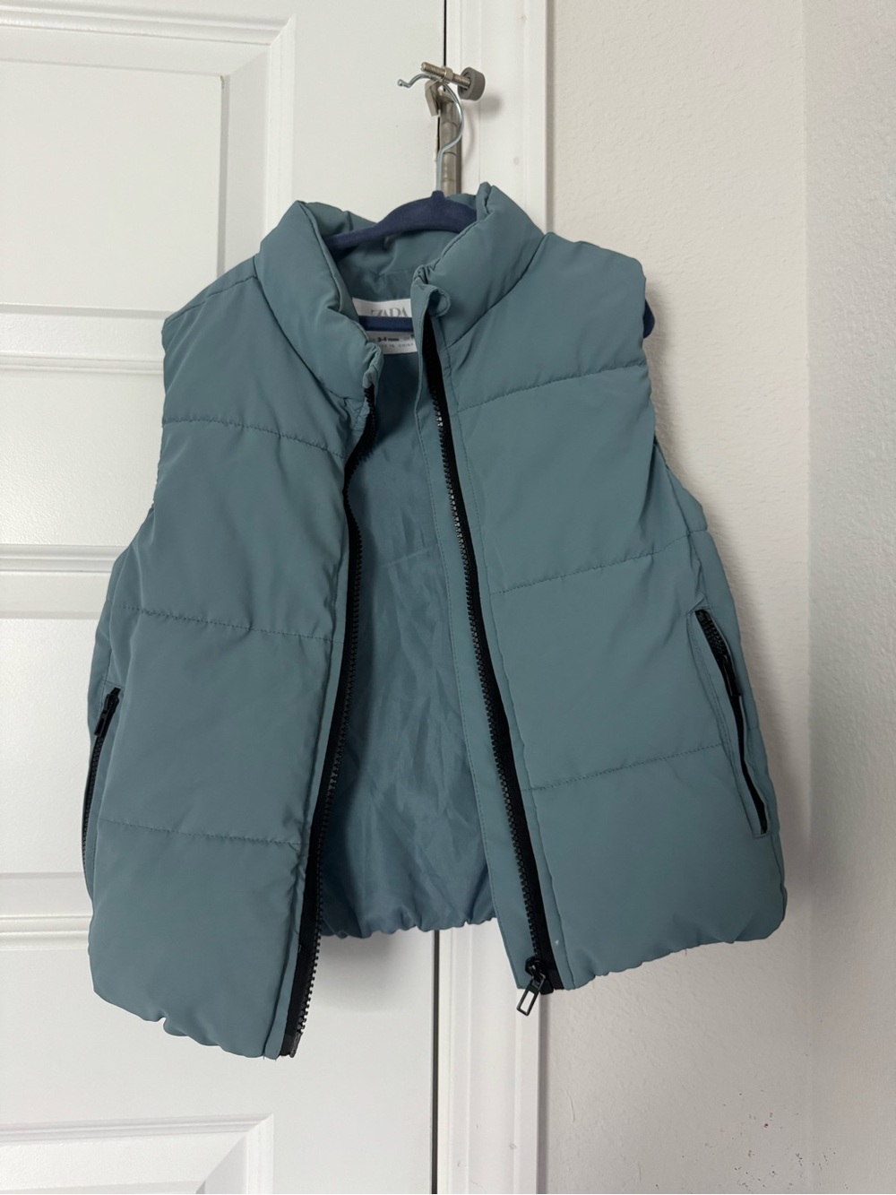 Zara Teal Blue Puffer Vest